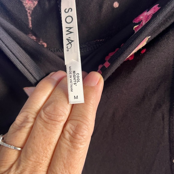 Soma Cool Nights Black Pants with Champagne/Cocktail Medium - Picture 3 of 5